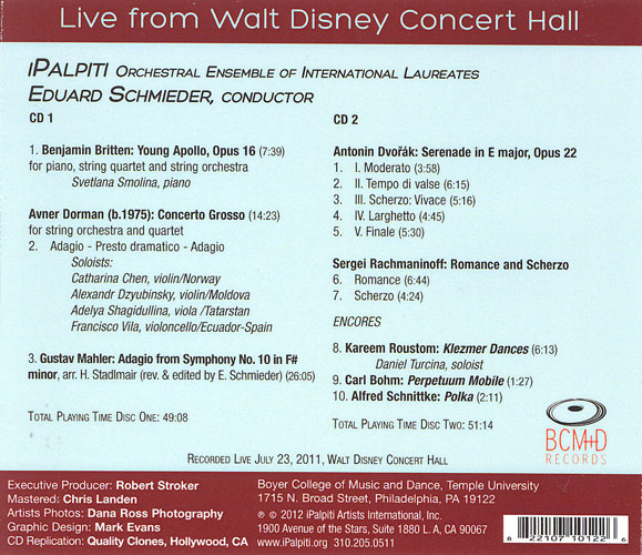 CD Cover Back - Live from iPalpiti Festival 2011